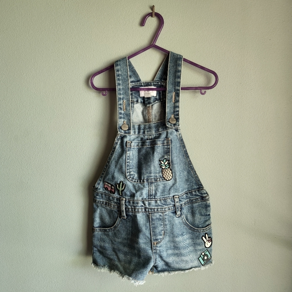 Cut off jean short overalls